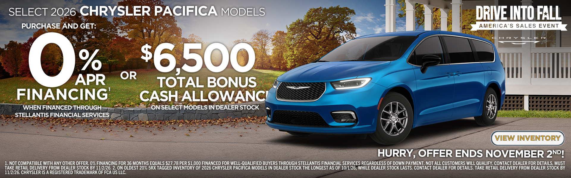 October Chrysler Pacifica Offers